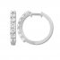 Leo Diamond Hoop Earrings 1-1/2 ct tw Round-cut 14K White Gold