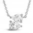 Two-Stone Diamond Necklace 1/2 ct tw Pear-Shaped 10K White Gold 18"