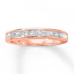 Diamond Wedding Band 3/4 ct tw Princess-cut 14K Rose Gold