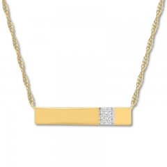 Diamond Bar Necklace 1/10 ct tw Round-cut 10K Yellow Gold