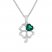 Four-Leaf Clover Necklace Lab-Created Emerald Sterling Silver