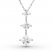 White Lab-Created Sapphire 3-Stone Necklace Sterling Silver 18"