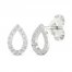 Diamond Pear Earrings 1/15 ct tw Round-Cut 10K White Gold