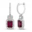 Neil Lane Garnet & Diamond Earrings 3/4 ct tw 14K White Gold