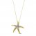 Starfish Necklace Diamond Accents 10K Yellow Gold