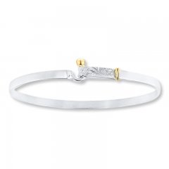 Bangle Bracelet Sterling Silver 14K Yellow Gold