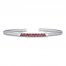 Garnet Bar Cuff Bracelet Sterling Silver