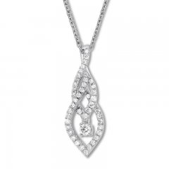 Diamond Fashion Necklace 1/3 ct tw Round-cut Sterling Silver