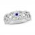 True North Star Ring Lab-Created Blue Sapphire 1/2 ct tw Diamonds 10K White Gold