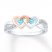 Heart Ring Blue Topaz & Diamonds Sterling Silver/10K Gold