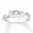 Heart Ring Blue Topaz & Diamonds Sterling Silver/10K Gold