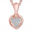 Diamond Accent Heart Necklace 10K Rose Gold