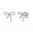 Diamond Bow Earrings 1/5 ct tw Round-cut 10K White Gold