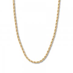 30" Textured Rope Chain 14K Yellow Gold Appx. 4.4mm