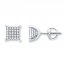 Men's Diamond Earrings 1/4 ct tw Round-cut 10K White Gold