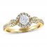 Adrianna Papell Diamond Engagement Ring 5/8 ct tw Round-cut 14K Yellow Gold