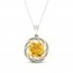 Citrine & White Lab-Created Sapphire Knot Necklace 10K Yellow Gold/Sterling Silver 18"