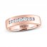 THE LEO Men's Diamond Wedding Band 3/8 ct tw Round-cut 14K Rose Gold