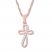 Diamond Cross Necklace 10K Rose Gold