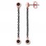 Black Diamond Earrings 1/2 ct tw Stainless Steel/10K Rose Gold