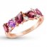 Le Vian Garnet & Amethyst Ring 1/8 ct tw Diamonds 14K Gold