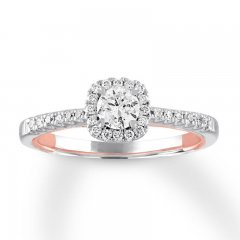 Diamond Engagement Ring 1/2 ct tw Round-cut 14K Two-Tone Gold