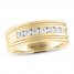 THE LEO Diamond Men's Wedding Band 3/4 ct tw Round-cut 14K Yellow Gold