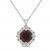 Lab-Created Ruby & Lab-Created White Sapphire Necklace Sterling Silver 18"