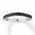 Black Diamond Wedding Band 1/4 ct tw Round-cut 14K White Gold