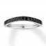 Black Diamond Wedding Band 1/4 ct tw Round-cut 14K White Gold