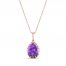 Le Vian Amethyst Necklace 1/10 ct tw Diamonds 14K Strawberry Gold 18"