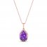 Le Vian Amethyst Necklace 1/10 ct tw Diamonds 14K Strawberry Gold 18"