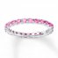 Stackable Ring Lab-Created Pink Sapphire Sterling Silver