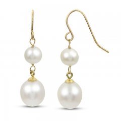 Cultured Pearl Dangle Earrings 14K Yellow Gold