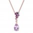 Amethyst & Iolite Necklace 1/20 ct tw Diamonds 10K Rose Gold