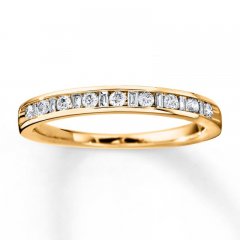 Diamond Anniversary Band 1/4 cttw Round/Baguette 14K Gold