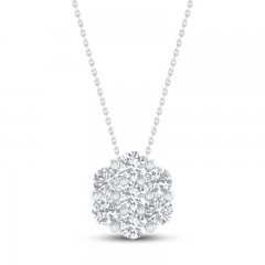 Diamond Fashion Necklace 1/4 ct tw Round-cut 10K White Gold 18"