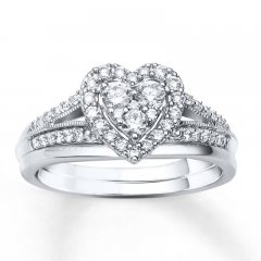 Diamond Bridal Set 1/2 ct tw Round-cut 10K White Gold