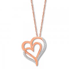 Diamond Heart Necklace 1/15 ct tw Round-cut 10K Rose Gold