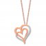 Diamond Heart Necklace 1/15 ct tw Round-cut 10K Rose Gold