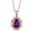 Le Vian Amethyst Necklace 1/8 ct tw Diamonds 14K Strawberry Gold 18"