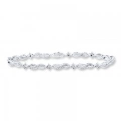 Infinity Bracelet Diamond Accents Sterling Silver