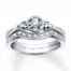 Diamond Bridal Set 1/8 ct tw Round-cut 10K White Gold