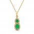 Emerald & Diamond Necklace 1/18 ct tw 10K Yellow Gold 18"