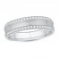 Men's Diamond Wedding Band 1/4 ct tw Round-cut 10K White Gold