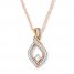 Diamond Necklace 1/4 ct tw Round-cut 10K Two-Tone Gold