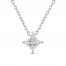 Lab-Created Diamonds by KAY Solitaire Necklace 1/2 ct tw Princess-Cut 14K White Gold 19"