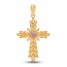 Rose Cross Charm 14K Two-Tone Gold