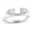 Leo Diamond Enhancer Band 3/4 ct tw Princess/Round 14K White Gold