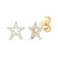 Diamond Star Stud Earrings 10K Yellow Gold